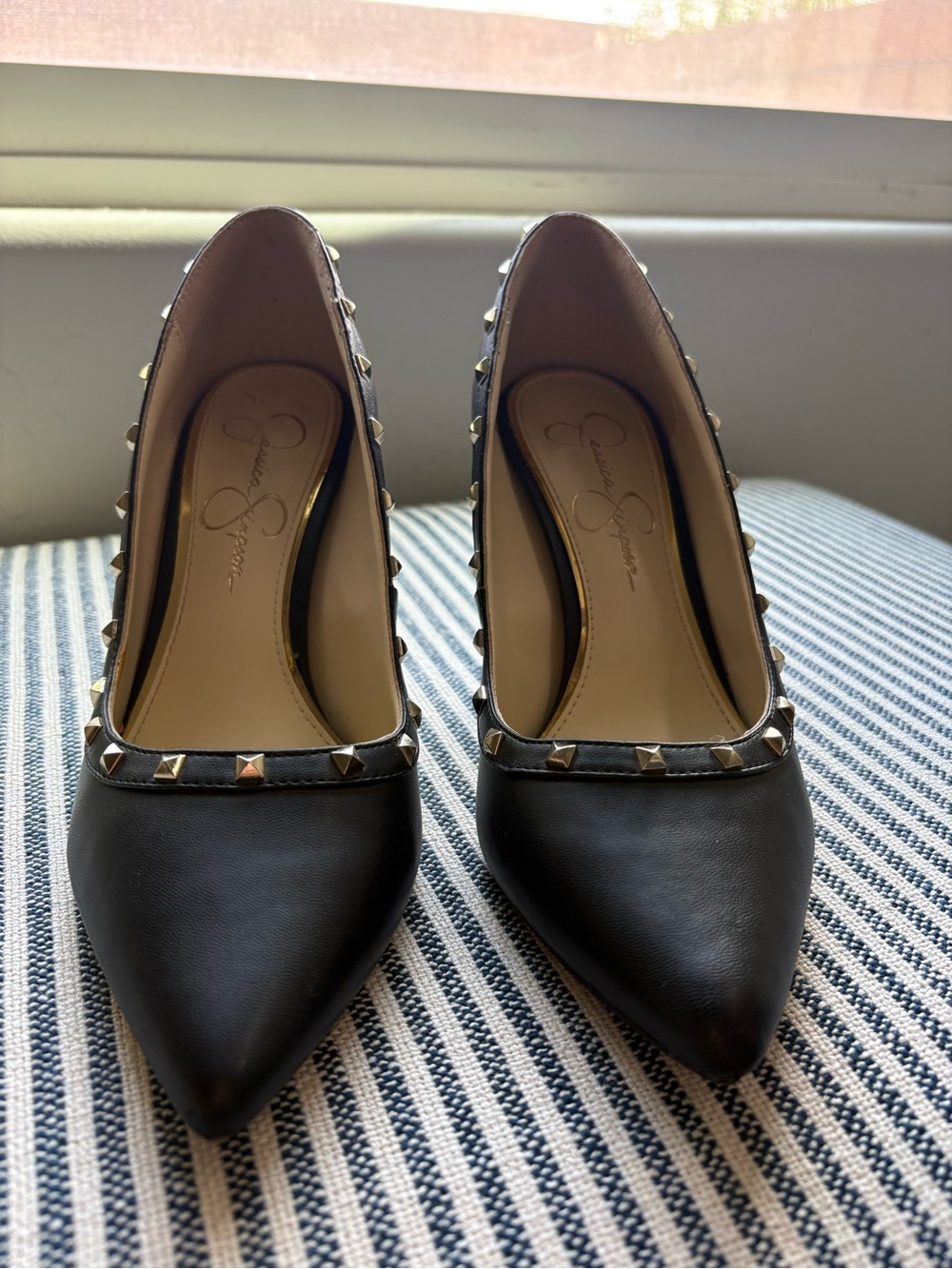 Jessica Simpson Black Studded Pumps
